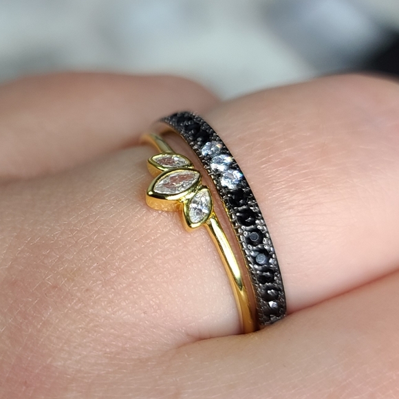 925 Sterling Silver Yellow Gold Cubic Zirconia - Picture 6 of 16